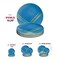 Blue with Gold Brushstroke Round Disposable Plastic Dinner Plates - 10.25" (120 Plates)